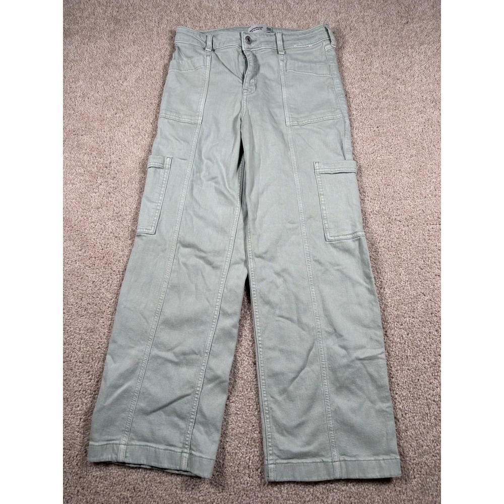 Abercrombie Kids Sage Green High Rise Wide Leg Cargo Pants Size 15/16 Short